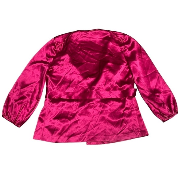 Diane Von Furstenberg Marla pink 100% silk wrap top - Picture 4 of 10